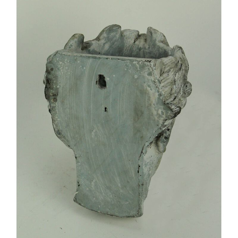 Distressed Cement Classic Greek Lady Head Indoor Outdoor Hanging Planters Set image number 2