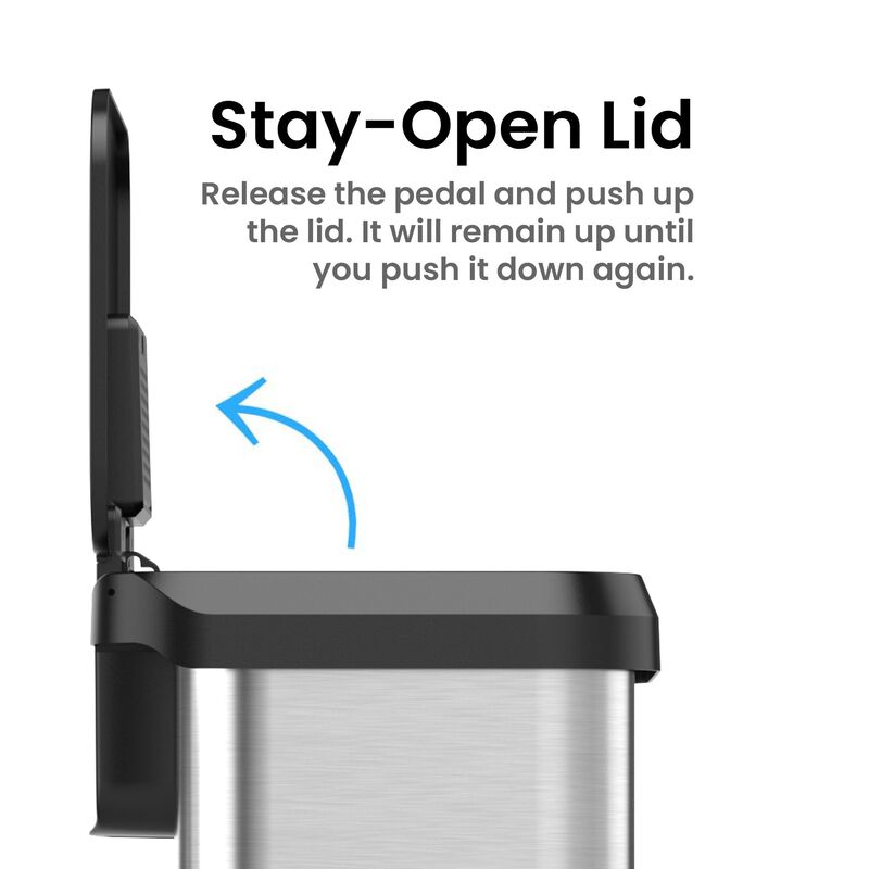 iTouchless 13.2 Gallon / 50 Liter SoftStep EXP Step Pedal Trash Can