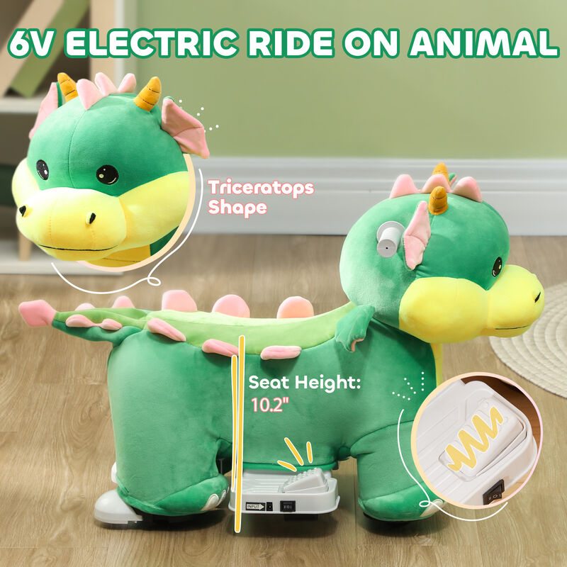 BreeBe Battery Powered Ride on Toy, 6V Ride on Horse with Music Forward, PU Wheels image number 3
