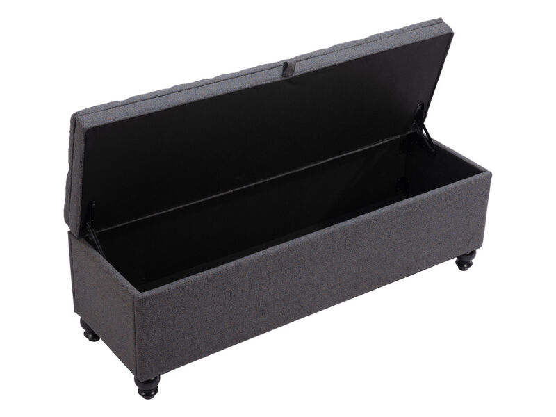 Halifax Storage Bench Gravel Gray