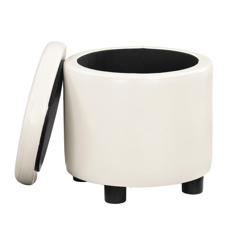 Convience Concept, Inc. Designs 4 Comfort Round Accent Storage Ottoman with Reversible Tray Lid
