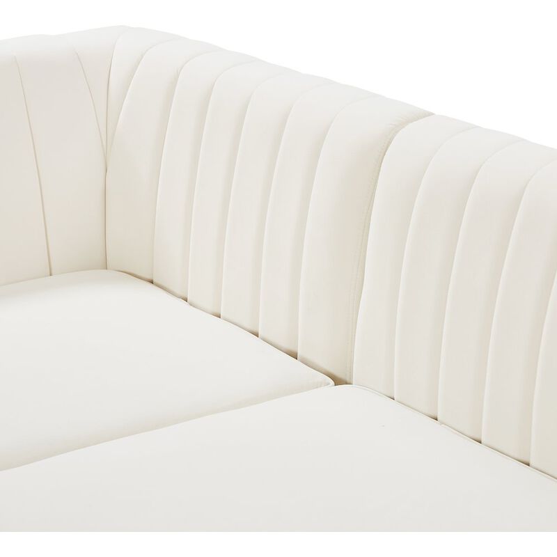 Meridian Furniture Alina Cream Velvet Modular Sofa