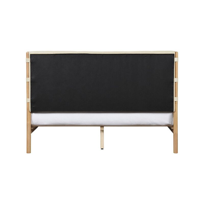Meridian Furniture Asher Cream Vegan Leather King Bed