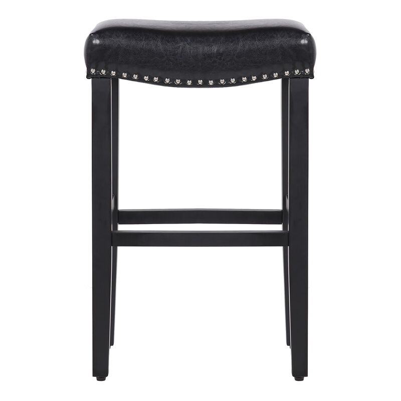 WestinTrends 29" Upholstered Saddle Seat Bar Stool (Set of 2)