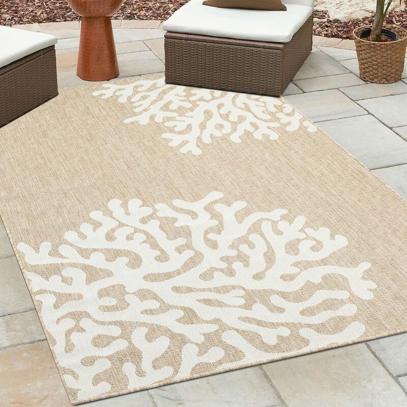 LR Home Captiva Durable Performance Area Rug Outdoor