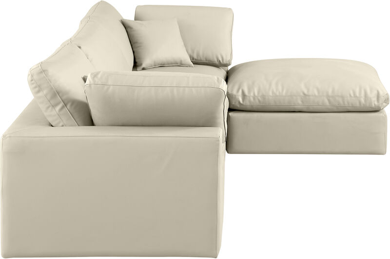 Meridian Furniture Comfy Cream Vegan Leather Modular Sectional