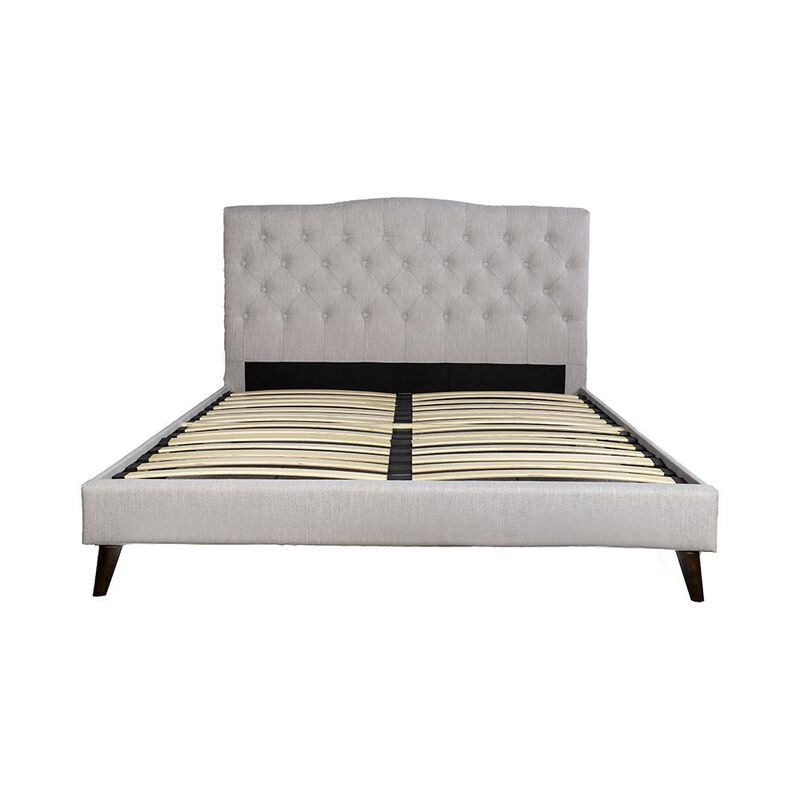 Rachel Upholstered King Bed In A Box W/ 2 Nightstands