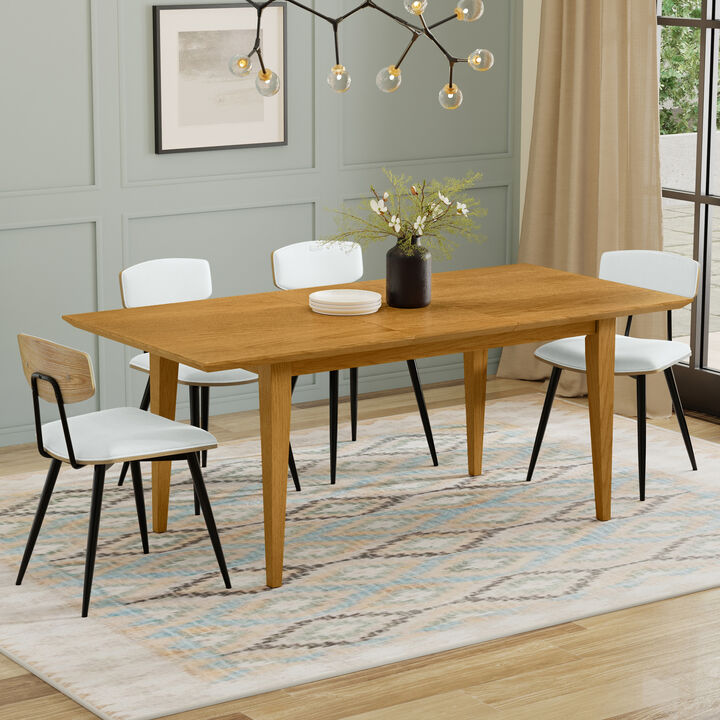Colby 60-76 inch x 36 inch Rectangle Contemporary Extendable Dining Table in Oak