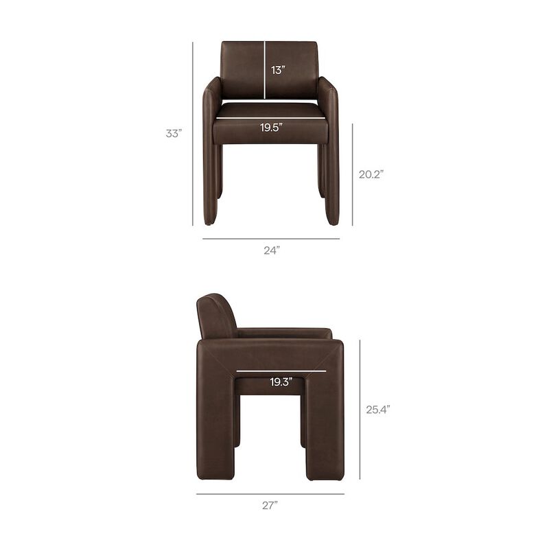 Daven Vegan Leather Dining Armchair image number 2