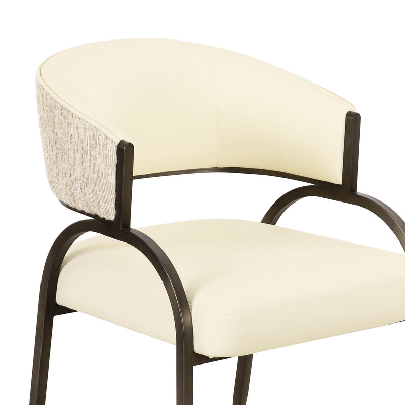 Tatum Cream Vegan Leather 2-Tone Dining Chair