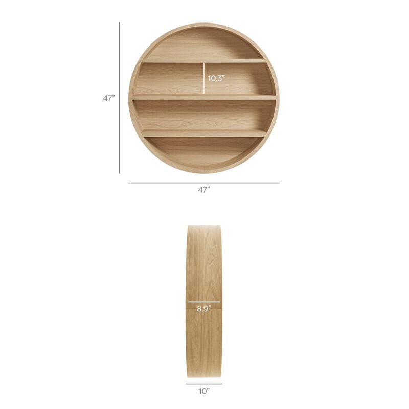Romy 47" Round Wall Book Shelf image number 2