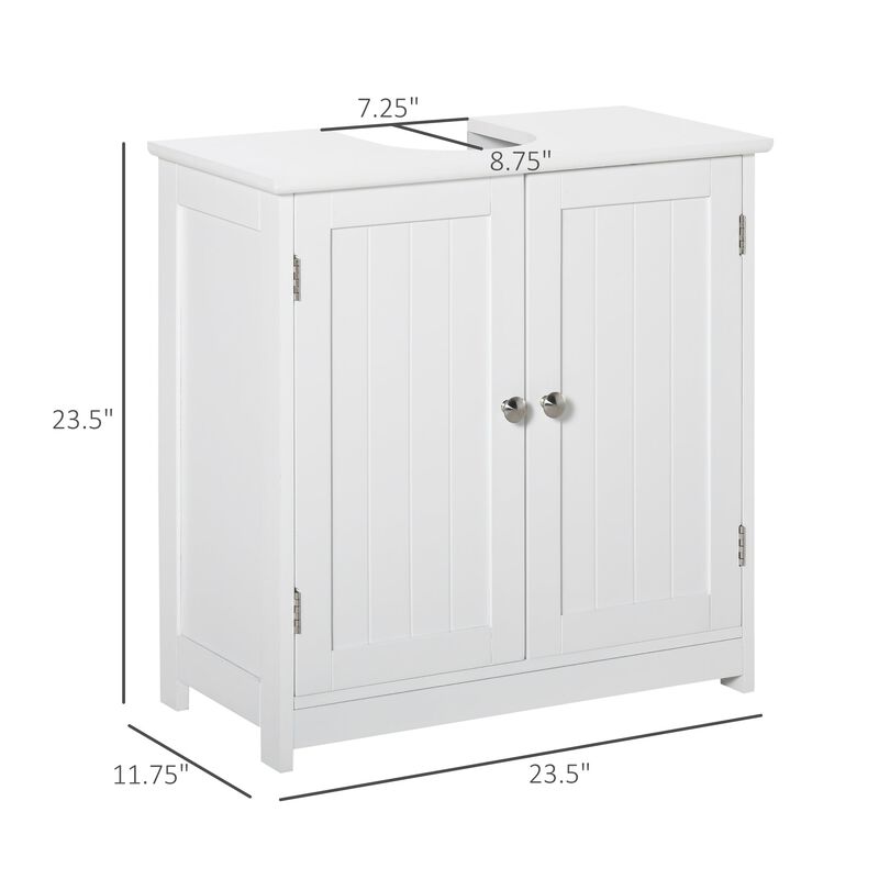 Bathroom Vanities, Bathroom Sink Cabinets with U-Shape Cut-Out and Adjustable Internal Shelf, White