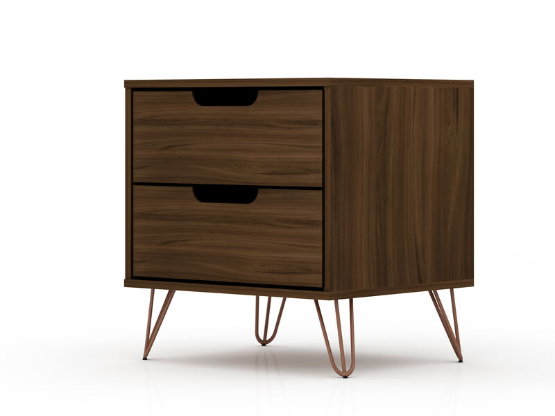 Rockefeller Brown 2-Drawer Nightstand