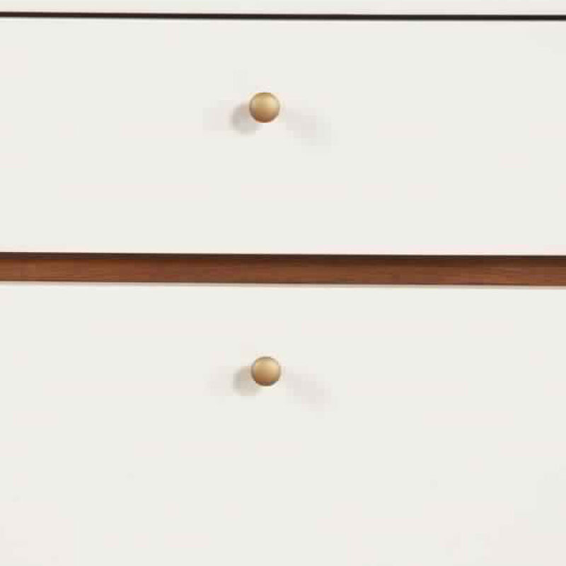 2 Drawer Wooden Nightstand with Angled Legs, White and Brown - Benzara