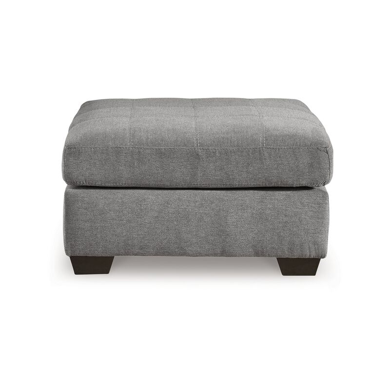 Marlow Oversize Ottoman, Stitch Details, Muted Gray Polyester 36 Inch - Benzara