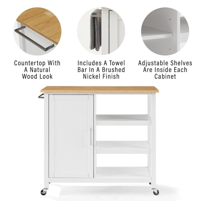 Tristan Open Kitchen Island/Cart