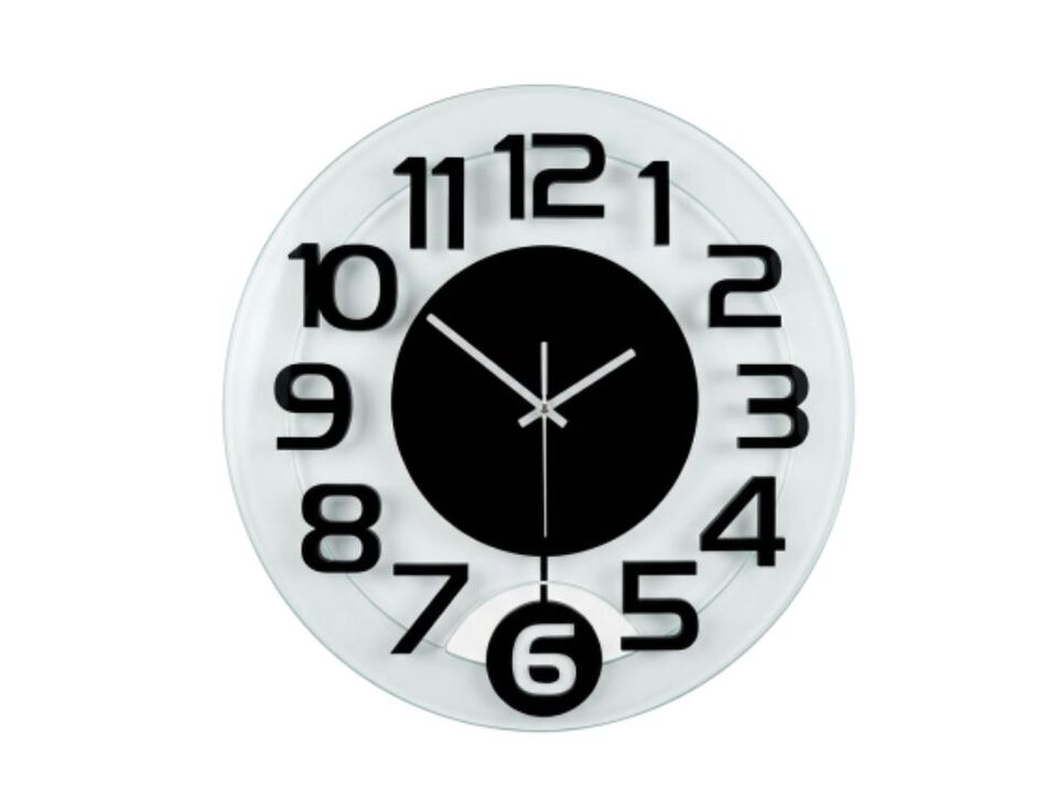 Pendulum Wall Clock Silent Non Ticking Modern Battery Operated Living Room Decor