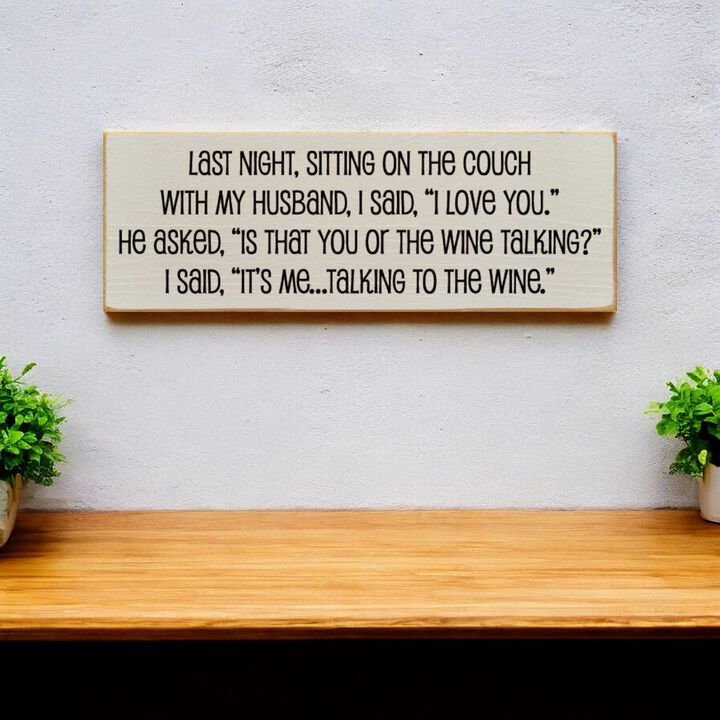 Humorous Wine Quote Wood Sign, Rustic Home Wall Decor for Kitchen Bar and Living Room