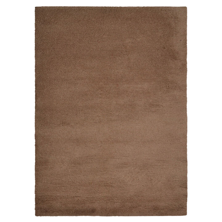 RUGSOTIC CARPETS HAND KNOTTED LOOM WOOL ECO-FRIENDLY AREA RUGS  - Rectangle, Solid Plain Design, High Pile Handmade Anti Skid Area Rugs for Living Room, Bed Room (L00111)
