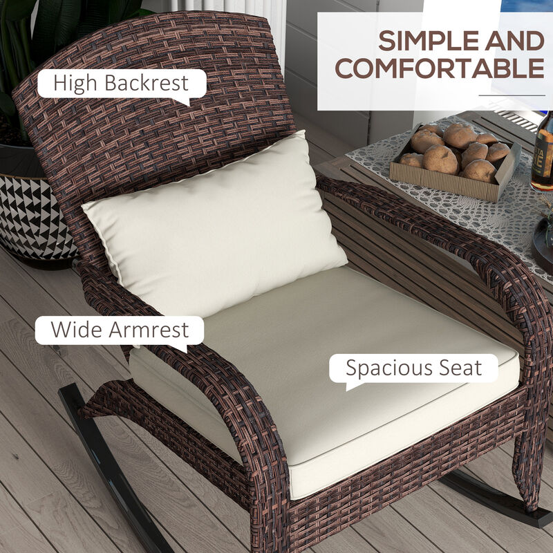 Hivvago High Back Wicker Rocking Chair image number 4