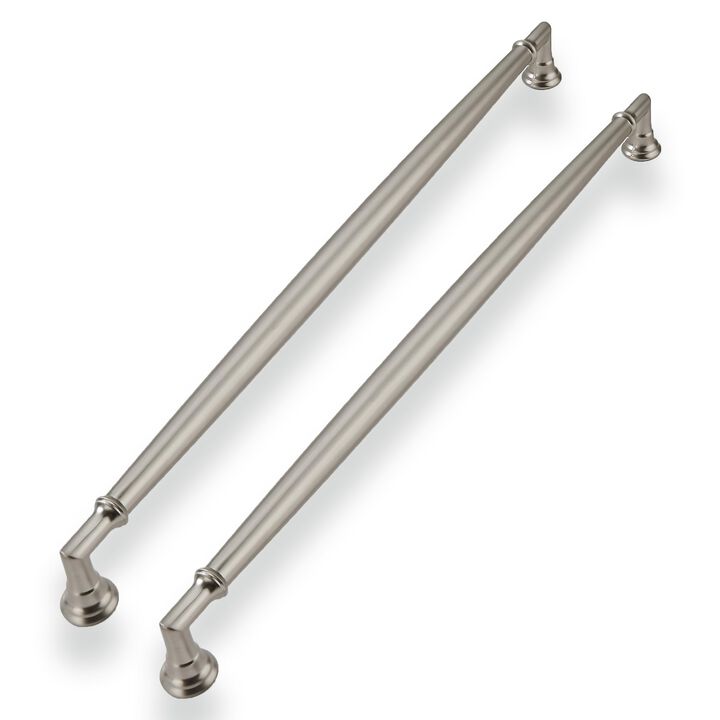 CABDM 5 Pack 12 Inch Hole Center Brushed Satin Nickel Cabinet Pulls Solid Cabinet Handles Solid Hardware Handle for cabinets Dre