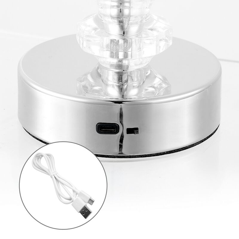 Lillian Bohemian Classic Acrylic Rechargeable Integrated Portable LED Table Lamp