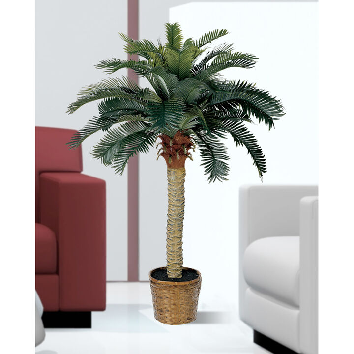 Nearly Natural 4-ft Sago Palm Tree w/28 Lvs