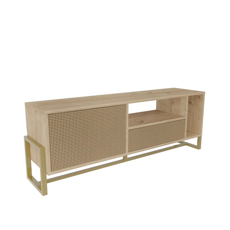 Decorotika Utopia Tv Stand Sapphire Oak Hazeran