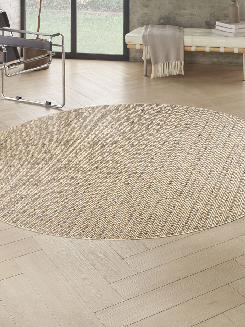Tulum TLM01 Taupe 8' x Round Rug