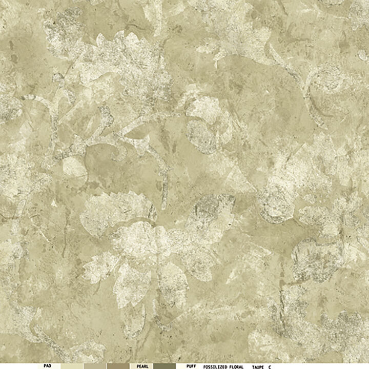Distressed Bone Scroll Wallpaper