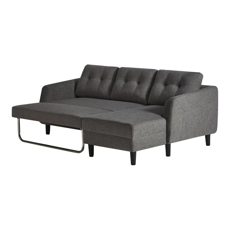 Belagio Charcoal Grey Sofa Bed with Chaise - Right, Belen Kox