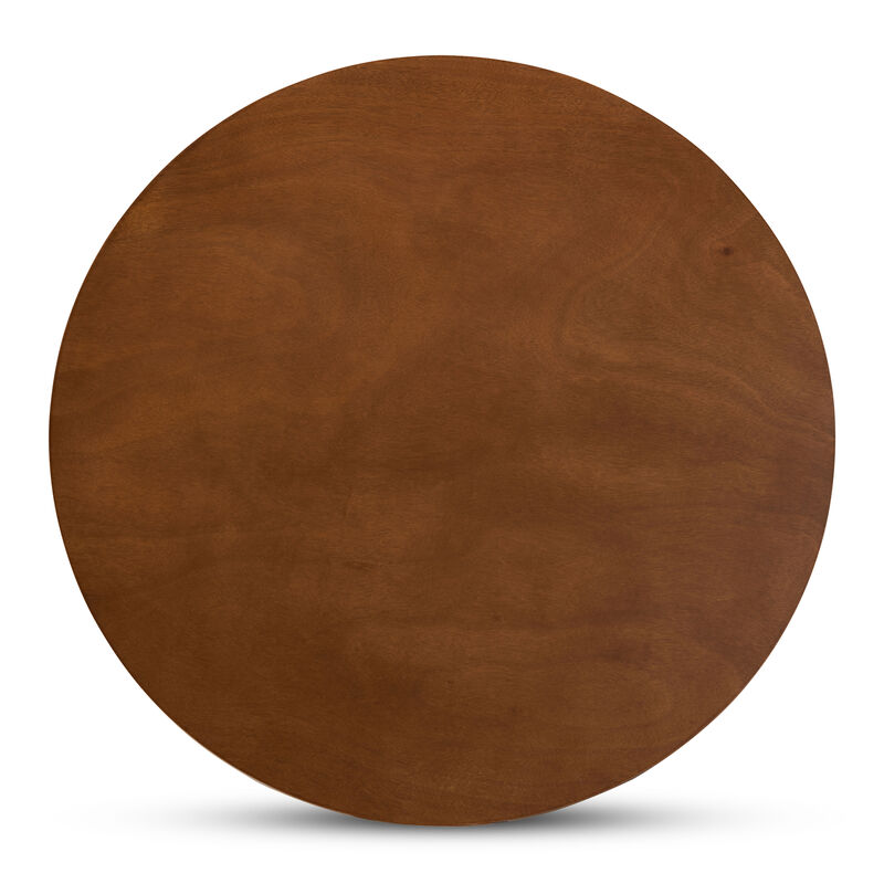 Baxton Studio Kenji Modern Walnut Brown Finished 34 Inch Wide Round Wood Dining Table