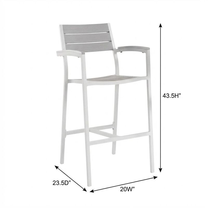 Outdoor Patio Bar Stool Set Of 2 With Armrests And Sturdy Construction image number 4