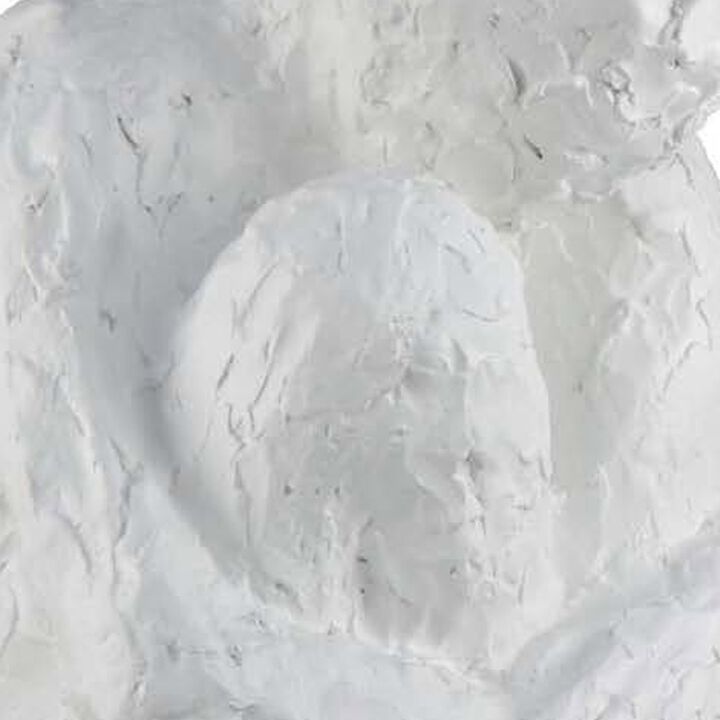 Roy Abstract Contemplative Man Figurine, White Resin Art, 27 Inch