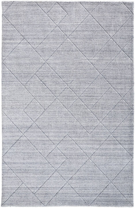 4 X 6 gray And Silver Striped Hand Woven Area Rug