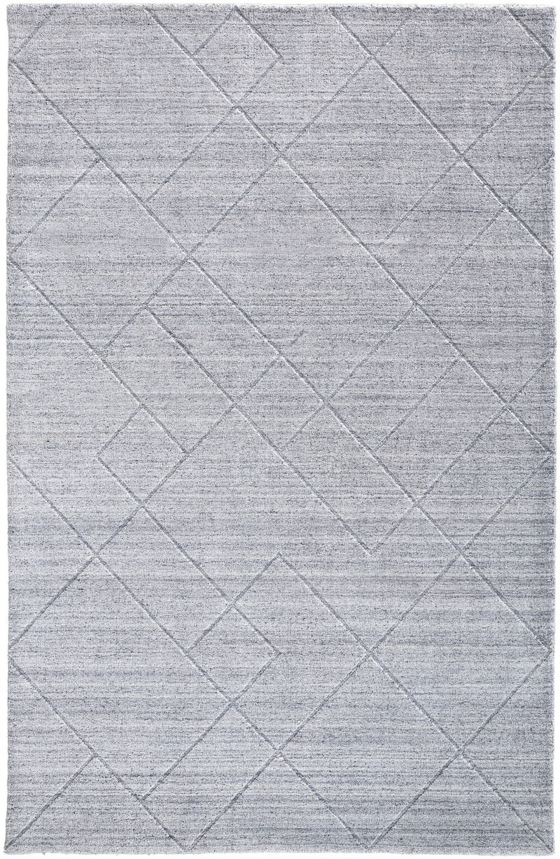 4 X 6 gray And Silver Striped Hand Woven Area Rug image number 0