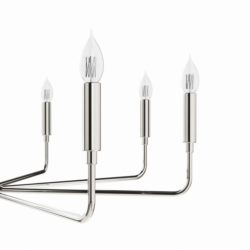 Modway Rekindle 8-Light Chandelier in Polished Nickel, Silver, 25 x 47.5 x 77.5 image number 5