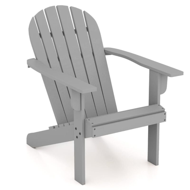 Hivvago Acacia Wood Lounge Patio Adirondack Chair with Inclined Seat