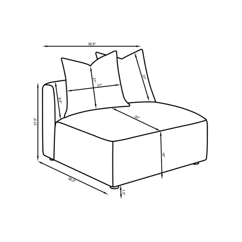 Coaster Co. of America Jennifer Upholstered Armless Chair Grey image number 1
