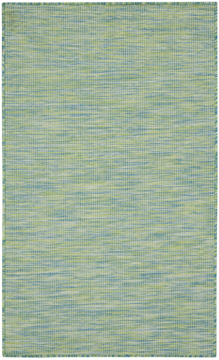 HomeRoots 3' X 5' Blue And Green Indoor Outdoor Area Rug