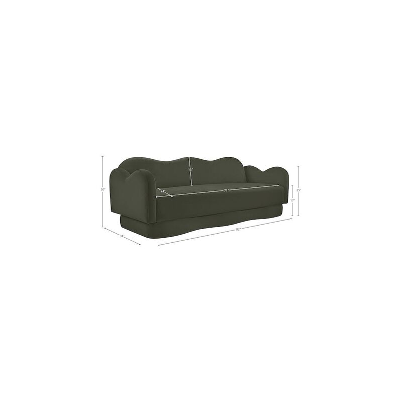 Meridian Furniture Bloom Green Velvet Sofa