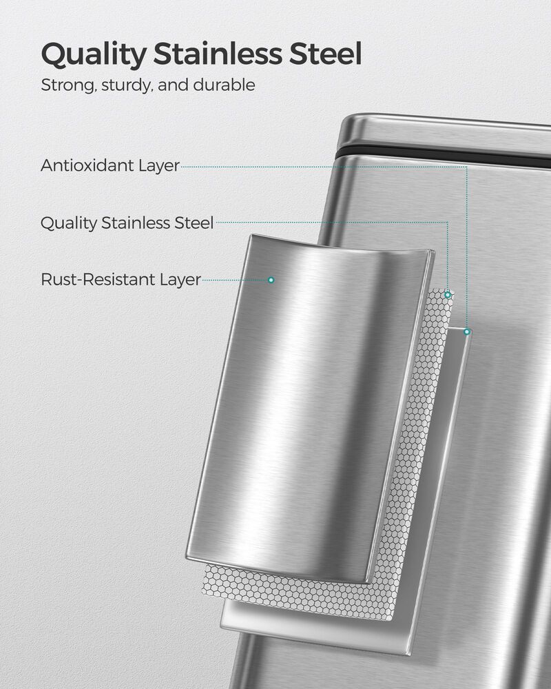 Bathroom Wastebasket with Lid &ndash; Slim, Space-Saving Trash Can for Tight Bathrooms or Apartment Use