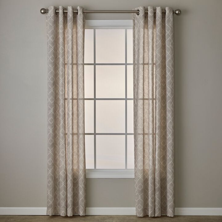 SKL Home By Saturday Knight Ltd Chainlink Window Curtain Panel - 52X63", Linen