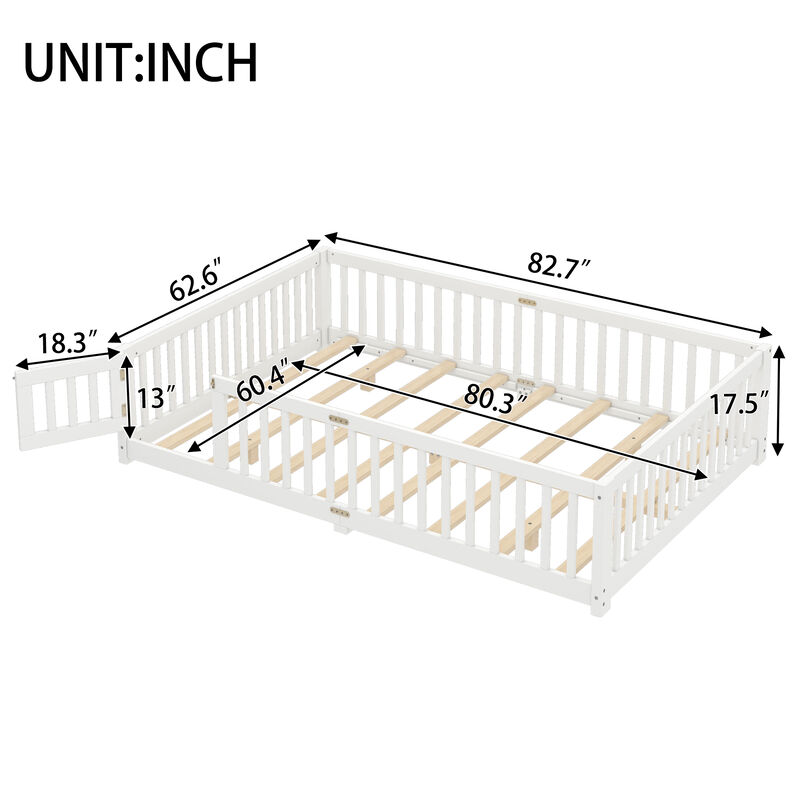 Merax Queen Size Kids Floor Bed &ndash; Safe, Versatile & Independence-Building Design image number 4