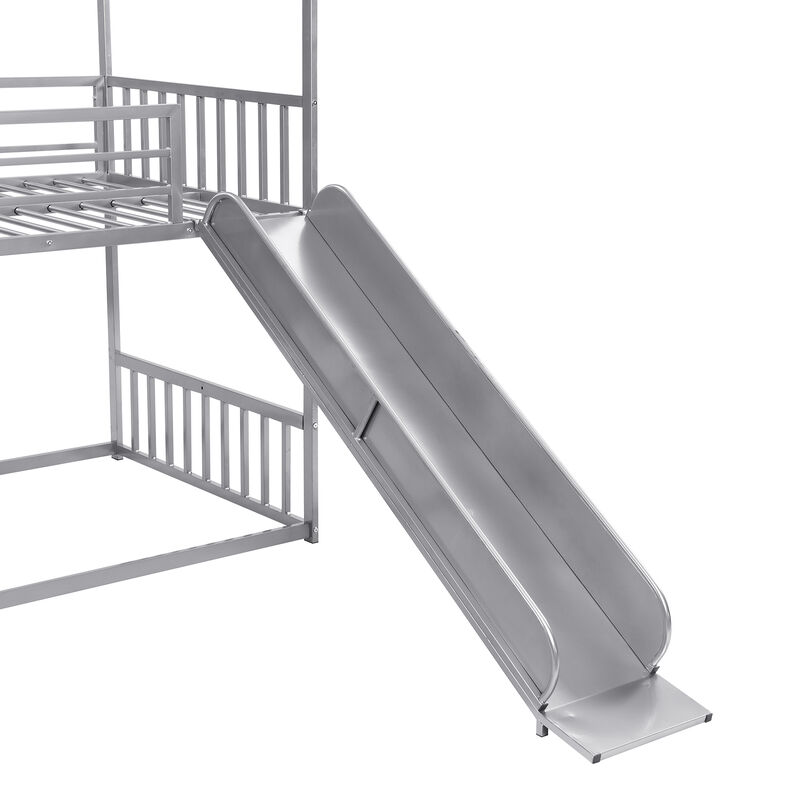Merax Twin Metal Bunk Bed House Bed