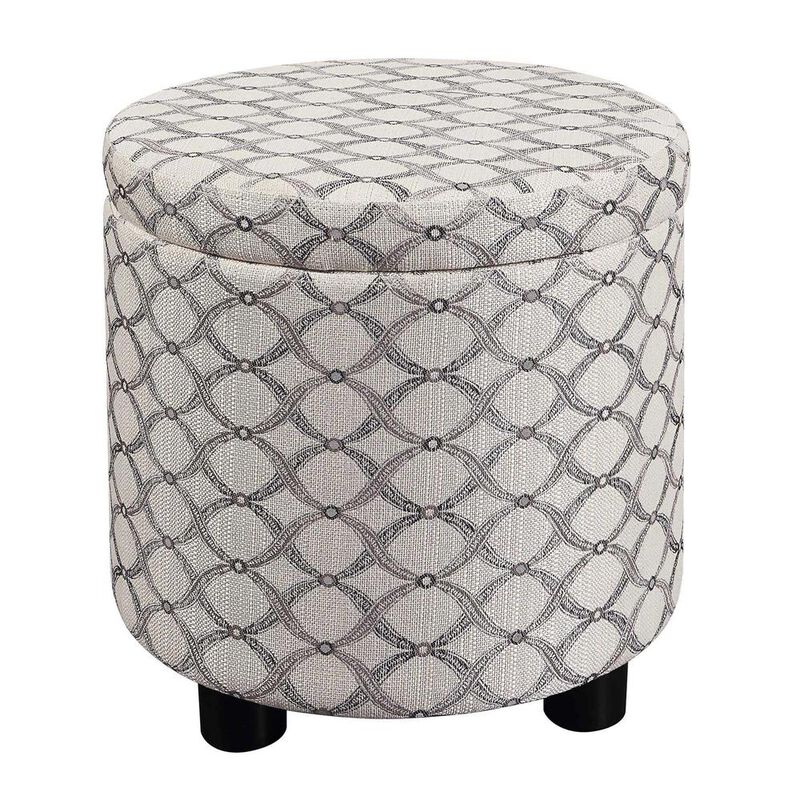 Convience Concept, Inc. Designs 4 Comfort Round Accent Storage Ottoman with Reversible Tray Lid