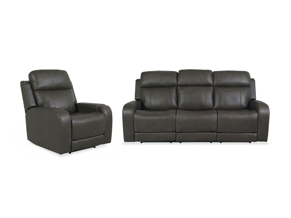 Kona Immersive Audio Power 2-Piece Living Room Set in Brown