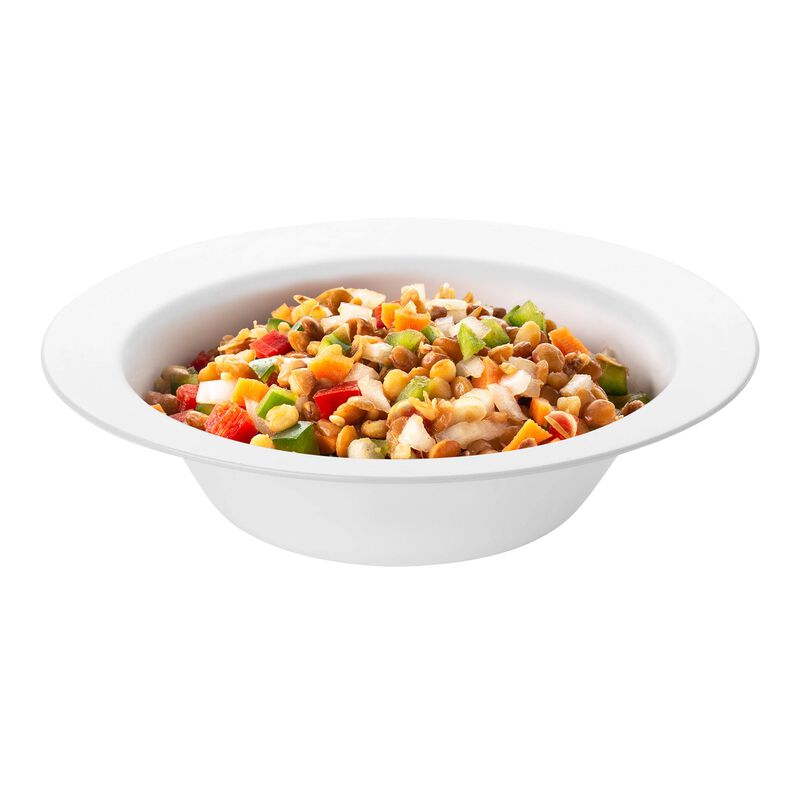5" Solid White Diamond Rim Round Plastic Dessert Bowls (120 Bowls) image number 3