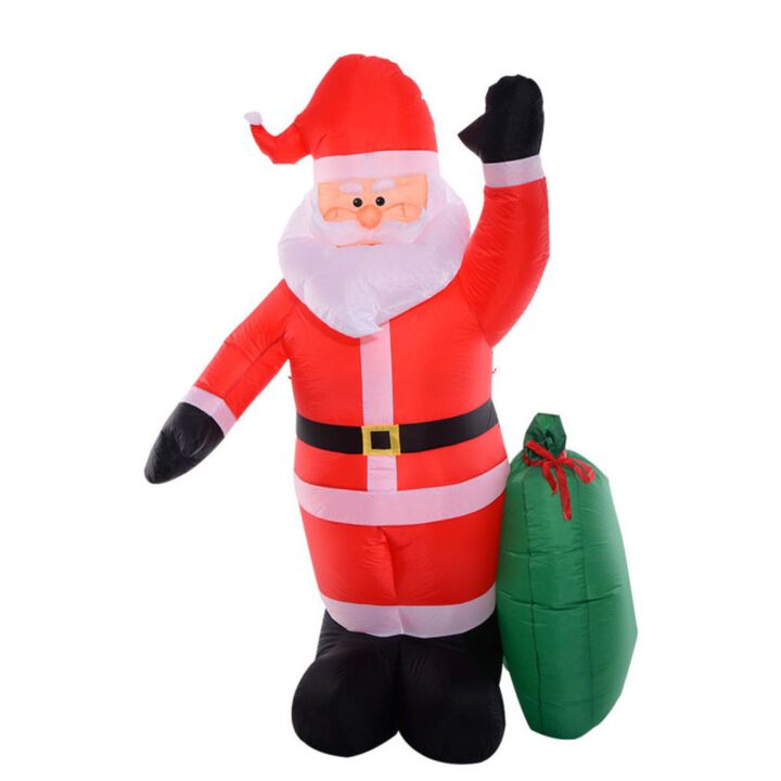 8 Feet Air-blown Inflatable Christmas Xmas Santa Claus Gift Decor Lawn Yard Outdoor