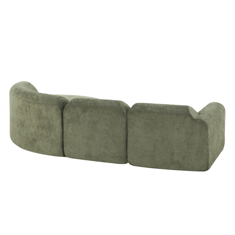 Zorvfu 111" Modern Compressed  Curved Sectional image number 4